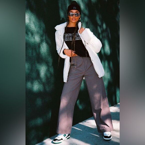 Princess Polly NWT Betsy High Rise Wide Leg Grey Casual to Career Pant Size 10 - Picture 3 of 15